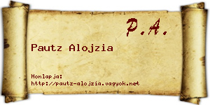 Pautz Alojzia névjegykártya